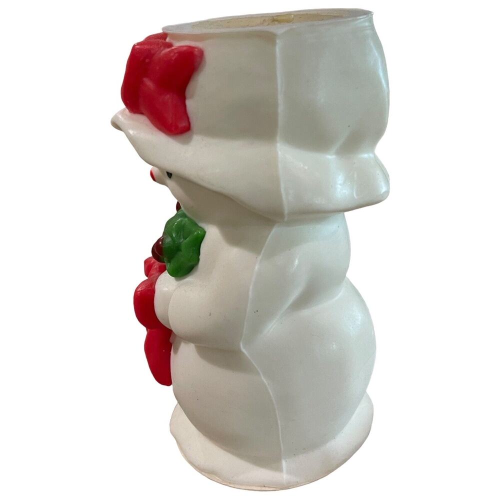 Avon SNOWMAN Christmas Bayberry Fragrance Candle Mrs. Snowlight 5 1/4" Vintage - Picture 3 of 9